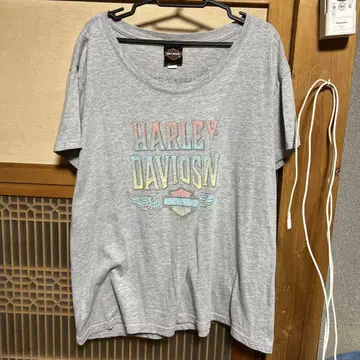 구제 의류 HARLEY-DAVIDSON 페이드 그레이 티셔츠 2XL