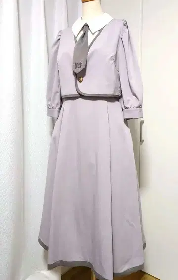 Maison de FLEUR 재주 많은 당신과 넥타이 원피스 그레이 S
