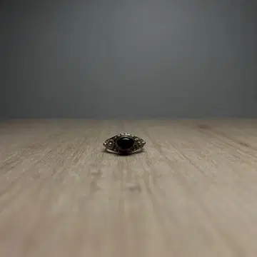 빈티지 멕시코 반지 블랙 스톤 16mm