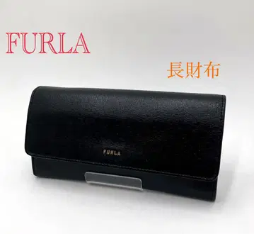 FURLA 훌라 장지갑 블랙 가죽 로고 지갑