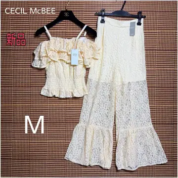 새상품 세실 맥비/CECIL McBEE 전체 레이스 셋업 오프숄더