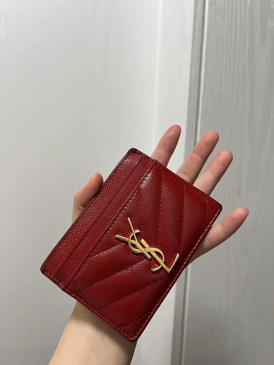 Saint Laurent Cassandra Card Wallet Red