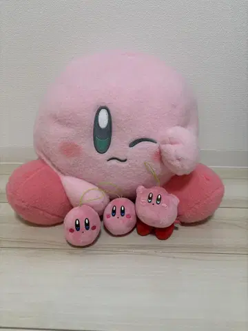 커비 큰 봉제 인형과 미니 봉제 인형 세트