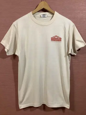 80s 빈티지 티셔츠 기업 심플 Hanes 미국제 싱글