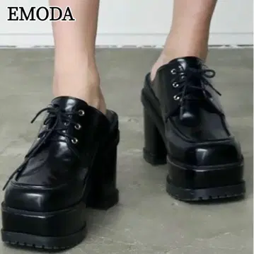 EMODA 에모다 밑창 벌키 사보 통굽 로퍼 L 블랙