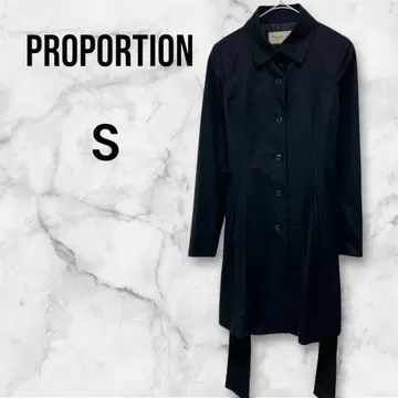 프로포션 바디 드레싱 트렌치코트 롱 코트 블랙 S