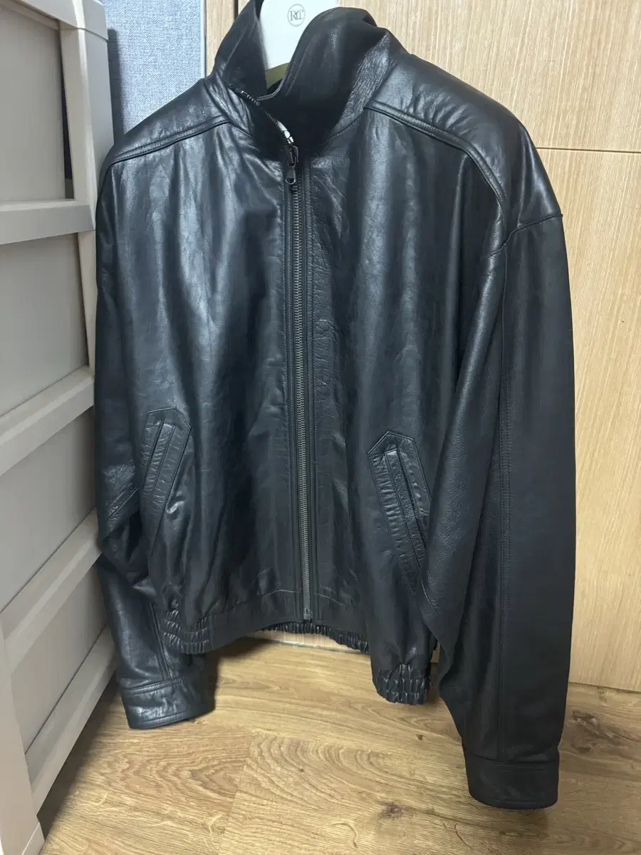 Recto Vintage High Neck Leather Jacket