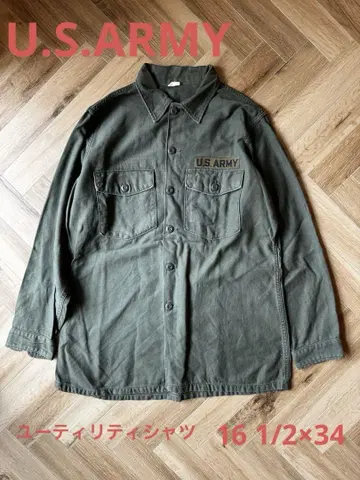 U.S.ARMY 미국 육군 코튼 밀리터리 유틸리티 셔츠 XL 상당