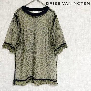 DRIES VAN NOTEN 레오파드 무늬 시스루 탑