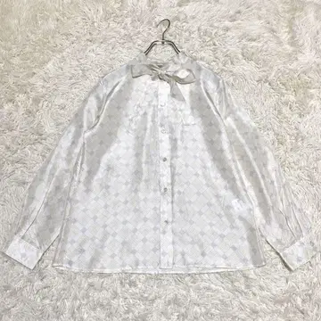 띠어리 럭스 현행 보타이 블라우스 M 실크 100% 드레이프감 셔츠 긴팔