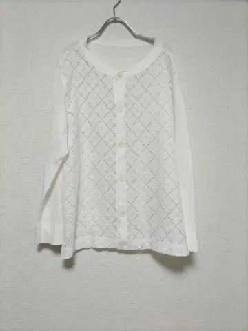 45R 포티 파이브 R 새상품급 레이스 뜨개질 긴팔 린넨 가디건