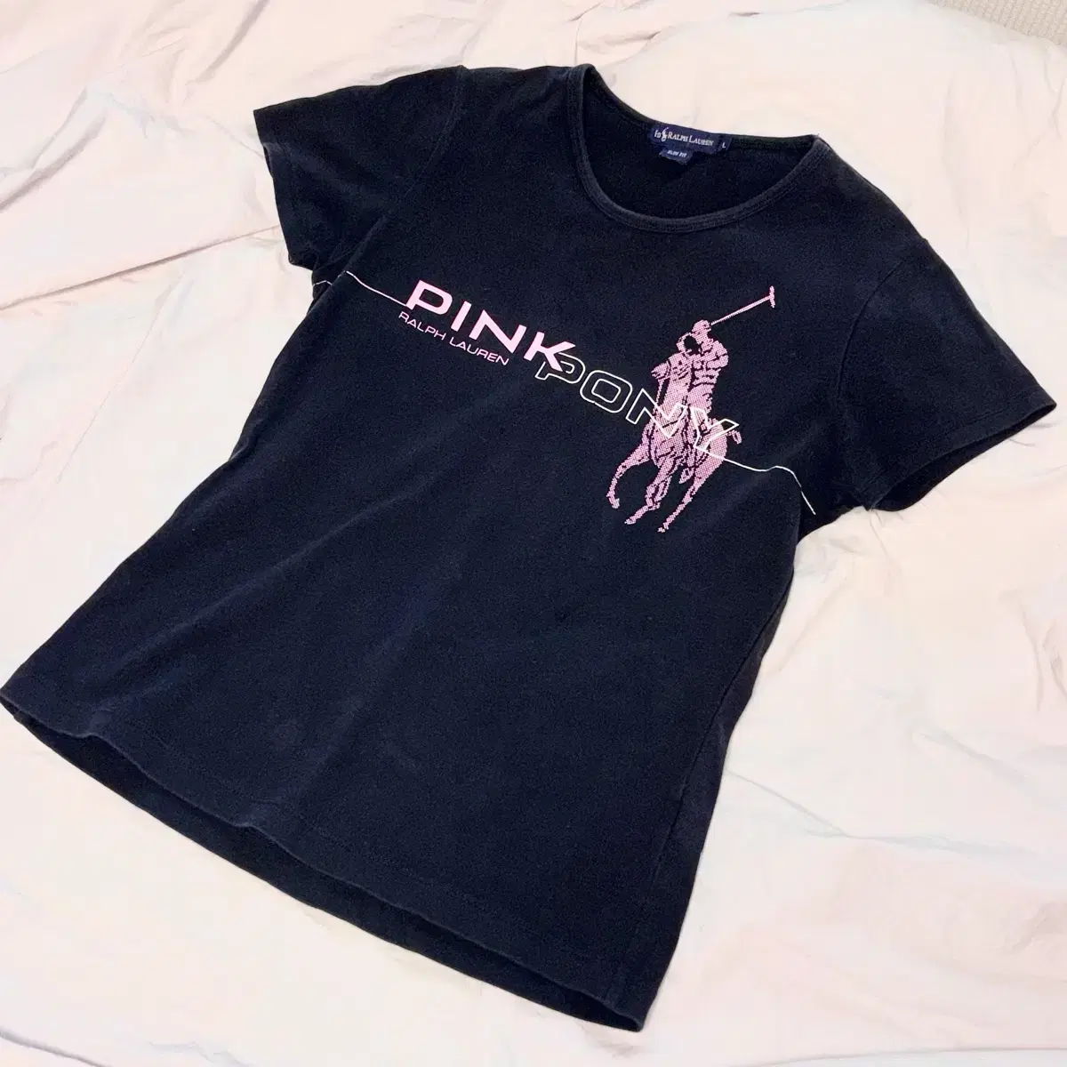 폴로 랄프로렌 포니 반팔 티셔츠 재팬 빈티지 핑크 포니