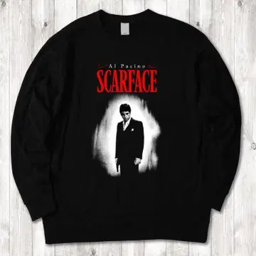 Scarface 마피아 갱 영화 서양화 랩 T 블랙 맨투맨 XL