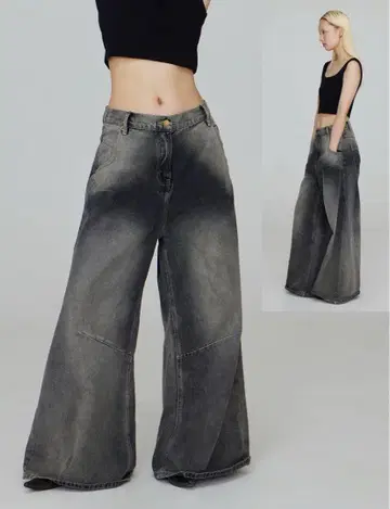 CONP Cross Denim 와이드 팬츠 청바지 baggy