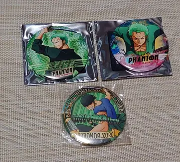 도쿄 원피스 타워 한정판 캔뱃지 PHANTOM 외 조로 3개 세트