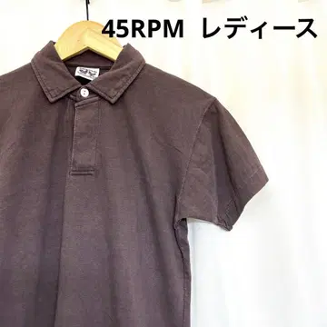 45RPM 일본제 피케 셔츠 코튼 브라운 여성용 L 상당