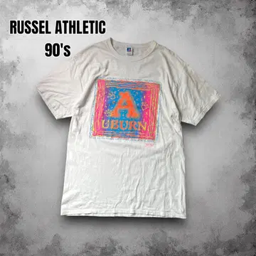 90s USA제 러셀 빈티지 T 칼리지 로고 타이거즈 아트 T