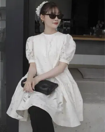 Acka 자카드 퍼프 원피스