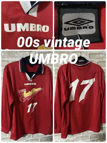 빈티지 00s 엄브로 남성용 2XL 긴팔 유니폼 축구 Y2K