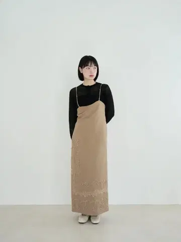 Eaphi 자수 리넨 스타일 원피스