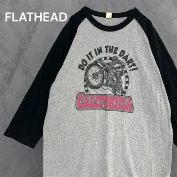 레어 FLATHEAD 플랫 헤드 래글런 슬리브 티셔츠 42 XL