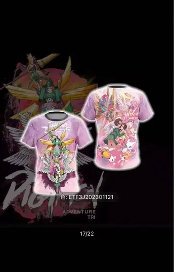 디지몬 어드벤처 티셔츠 핑크 이슬이(히카리)