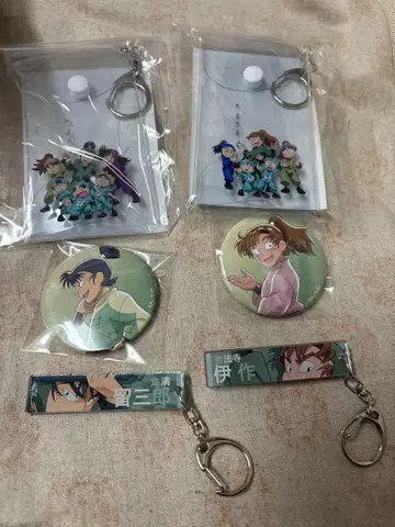 닌타마 란타로 젠포우지 이사쿠 쿠쿠치 사부로 눈빛 키링 캔뱃지 파우치