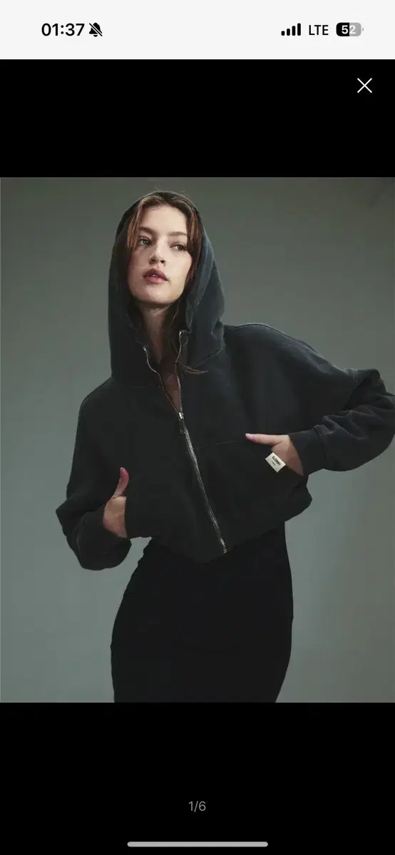 G Classic Washed Crop Zip-Up (Charcoal)