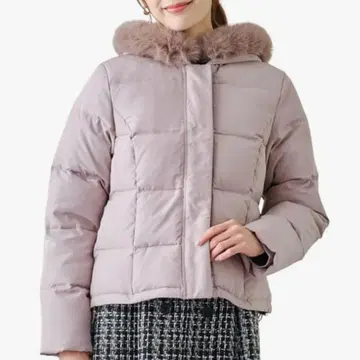 MISHMASH 퍼가 달린 숏 다운 모카