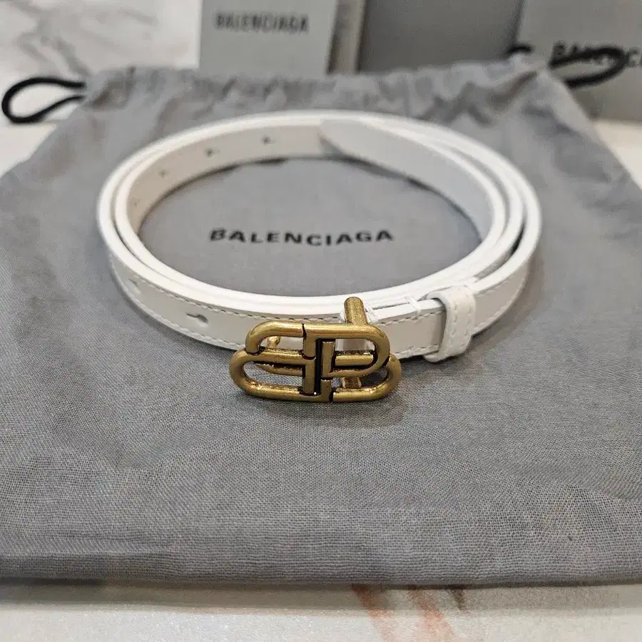 Bb Logo Balenciaga Belt White BALENCIAGA BB LOGO BELT