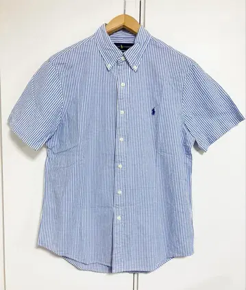 RALPH LAUREN 랄프 로렌 시어서커 반팔 버튼 다운 셔츠 M