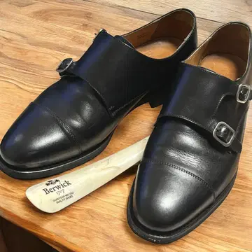 Berwick 더블 몽크 스트랩 신발 블랙 6 25.5cm 상당