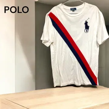 POLO 스트라이프 티셔츠 뒷면 3 루즈한 사이즈 L L