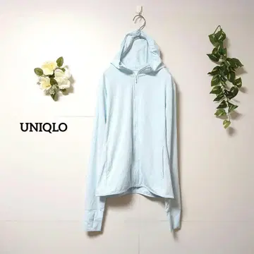 유니클로 풀 집업 후드티 S 스카이블루 겉옷