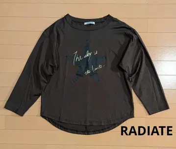 RADIATE 새상품급 스타 프린트 롱 티셔츠 38 브라운 야마다야