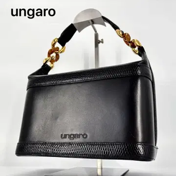 미사용급 ungaro 웅가로 핸드백 블랙 가죽