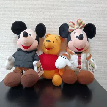 미키, 미니, 푸우 봉제 인형 3종 세트