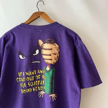 90s BAD BOY 티셔츠 L 보라색 USA제 빈티지 배드 보이
