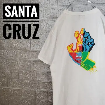 산타크루즈 SANTACRUZ 레인보우 컬러 구제 의류 티셔츠 화이트 L