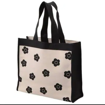 MARY QUANT 마리콴트 니트 자카드 데이지 토트 베이지