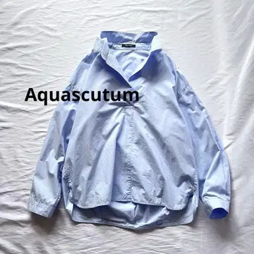 아쿠아 스큐텀 Aquascutum 코튼 스키퍼 셔츠 블루
