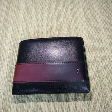yuhaku 두겹 지갑 블랙과 레드 콤비네이션
