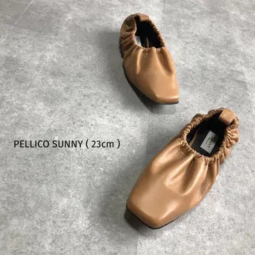 펠리코사니 앵클 개더 플랫 펌프스 발레 슈즈 23cm