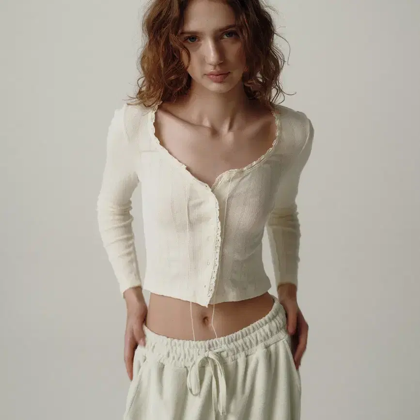 トップス Ravioli Lace-Trim Button-Up Top_White トップス Ravioli Lace-Trim Button-Up Top_White Ravioli Lace