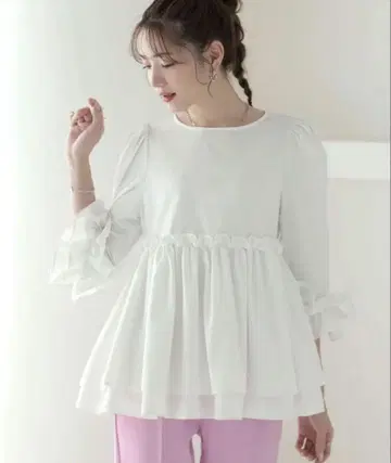 소매 프릴 상의 meraki 메라키