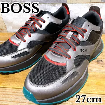 택 포함 미사용 BOSS 남성용 믹스 재료 로우 컷 스니커즈