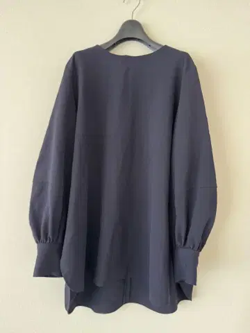 다크 네이비 벌룬 소매 셔츠 빅 사이즈
