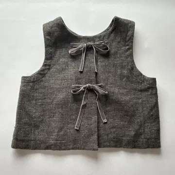 네스트로브 nest Robe 2way 울 린넨 벨로아 리본 베스트