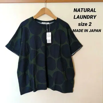 NATURAL LAUNDRY 도트 돌먼 티셔츠