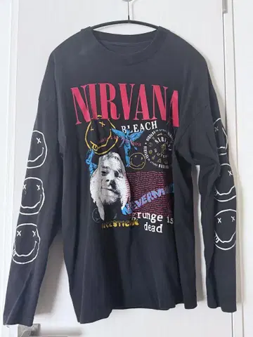 NIRVANA KURT 추모 롱 슬리브 티셔츠 빈티지